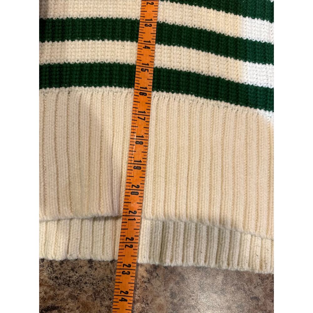 Madewell | NEW Wide Rib Turtleneck Sweater in Varsity Green/White Stripe Preppy - Picture 14 of 15